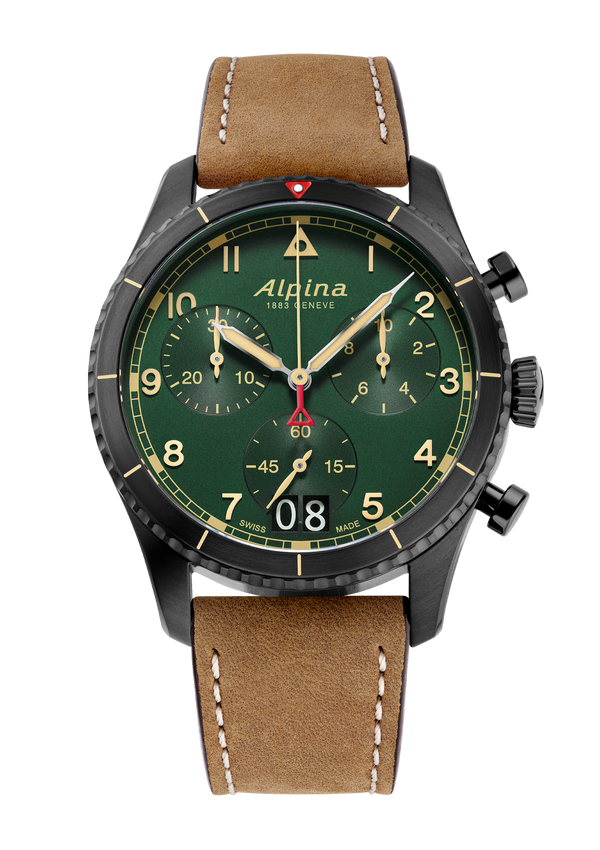 Startimer Pilot Quartz Chronograph Big Date <br> Green