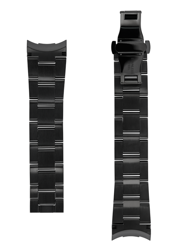 22MM - Black Stainless Steel Strap