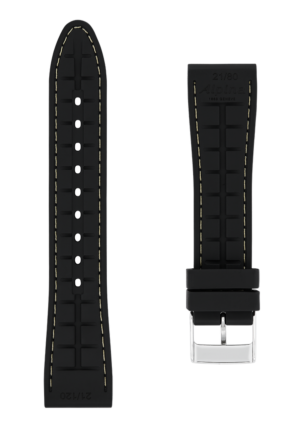 21MM - Black Silicon Strap