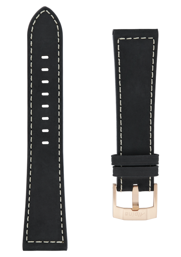 22MM - Black Calf Leather Strap