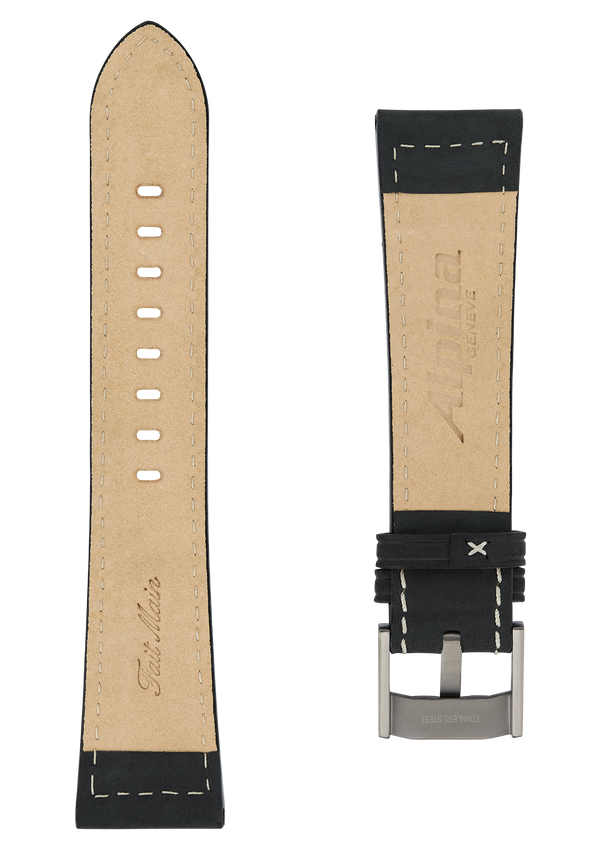 22MM - Black Calf Leather Strap