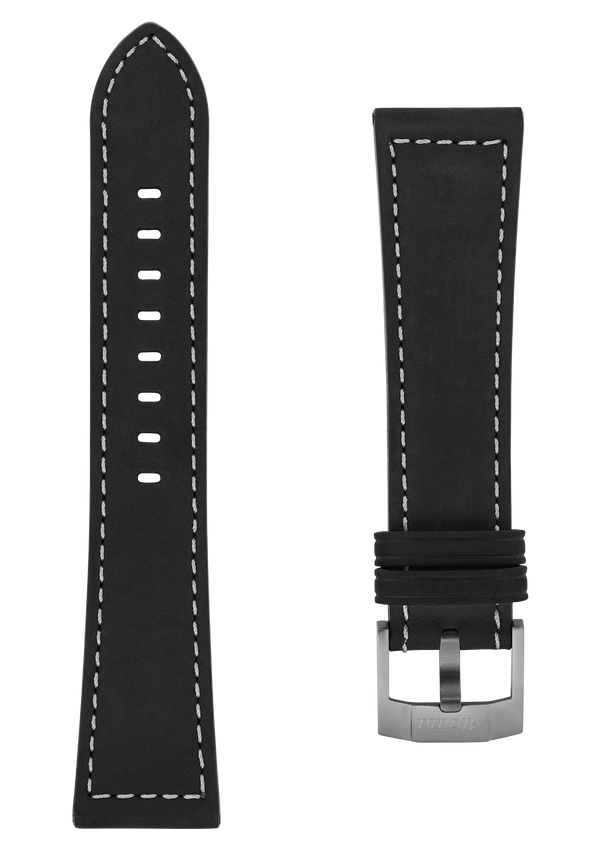 22MM - Black Calf Leather Strap