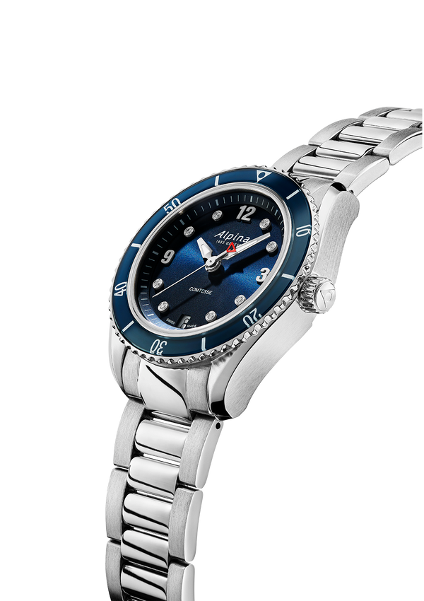 Men's Quartz Watch | Alpiner Comtesse Sports Quartz Blue Bracelet | Alpina Watches