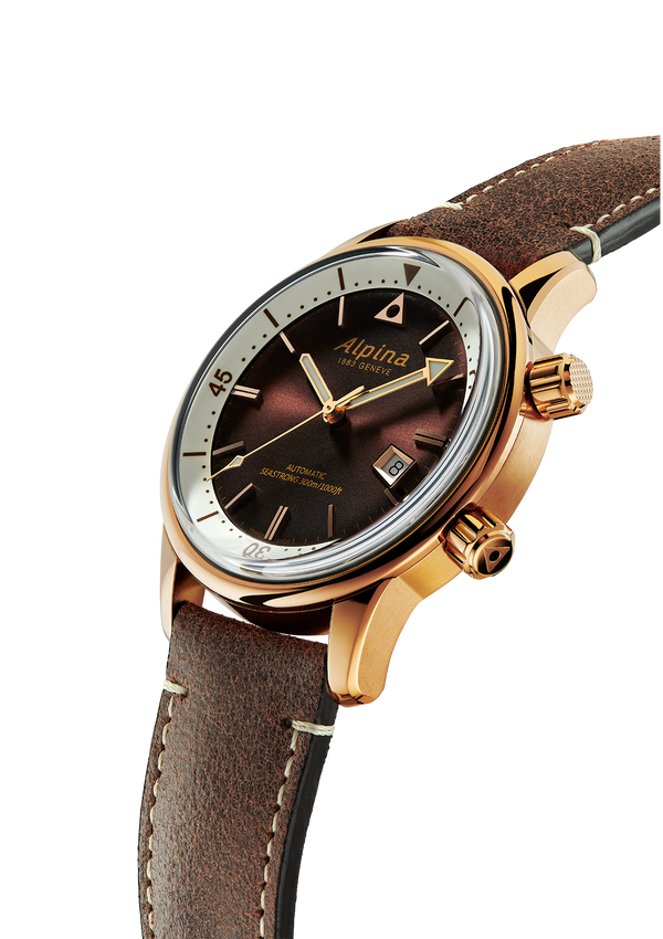 Seastrong Diver Heritage Brown | Gold-Plated | Alpina Watches